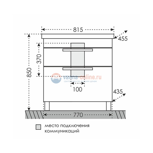 Тумба под раковину СаНта Калипсо 80 NEW 217003лN напольная