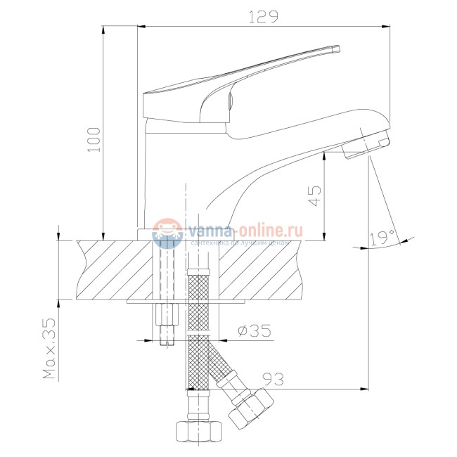Смеситель Rossinka B35-11 для раковины Смеситель Rossinka B35-11 для раковины