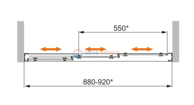 Душевая дверь в нишу Cezares FAMILY-B-BF-3-120-P-Cr, 120 см, стекло рифлёное, цвет профиля хром