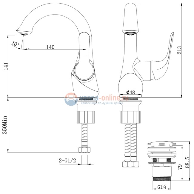 Смеситель Lemark Swan LM5406BG для раковины Смеситель Lemark Swan LM5406BG для раковины