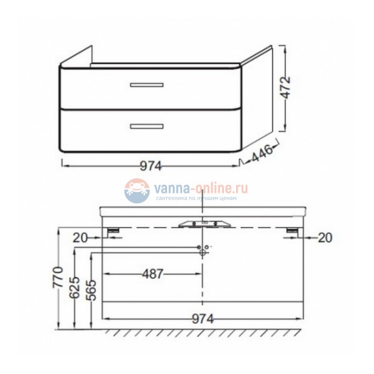 Тумба под раковину Jacob Delafon REPLAY 100х50 EB1047-G1C, белый