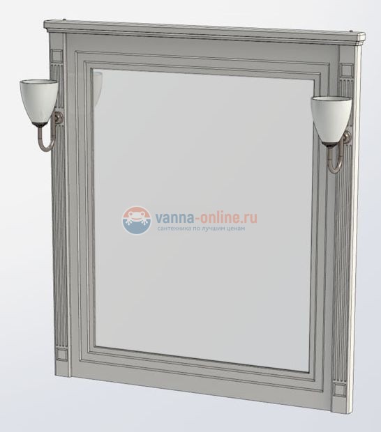 Зеркало Aquanet Паола 90 00181766, цвет черный патина-серебро