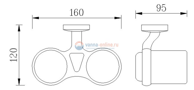 Подстаканник двойной Rush Fiji FI18320