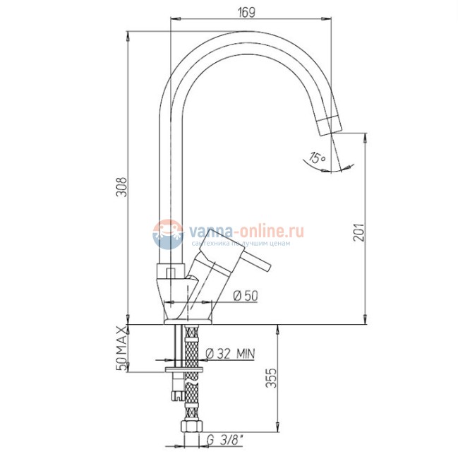 Смеситель для кухни Paini Cox 78CR570PKM Смеситель для кухни Paini Cox 78CR570PKM