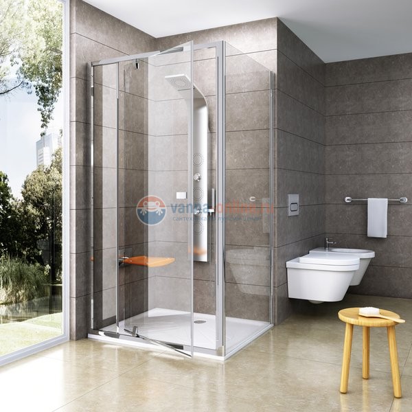 Неподвижная стенка Ravak Pivot PPS-80 90G40300Z1, черный/транспарент