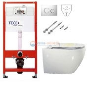 Инсталляция Tece с безободковым унитазом BelBagno Sfera-R BB513CH, сиденье микролифт, комплект Инсталляция Tece с безободковым унитазом BelBagno Sfera-R BB513CH, сиденье микролифт, комплект