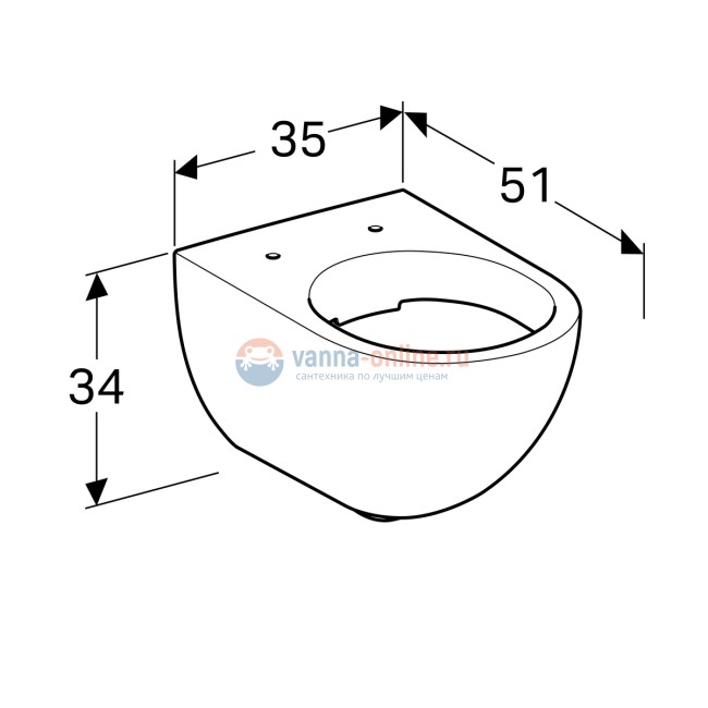Подвесной унитаз Geberit Acanto 500.600.01.2, безободковый, белый Alpine