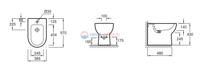 Биде Jacob Delafon Odeon Up E4738-00 напольное Биде Jacob Delafon Odeon Up E4738-00 напольное
