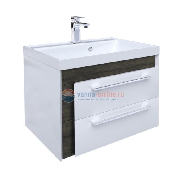 Тумба с раковиной Iddis Color Plus COL60W0i95K 60 см подвесная, белая/дерево