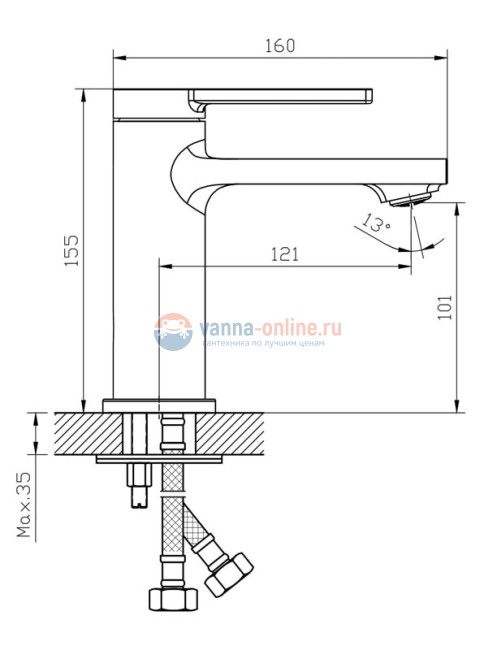 Смеситель Orange Splito M36-021cr для раковины