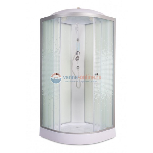 Душевая кабина Deto L 909  с электрикой 90 x 90 см, с крышей