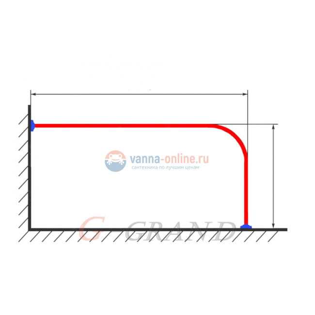 Карниз Г- образный G-Grand 120x70 см карнизы для ванн