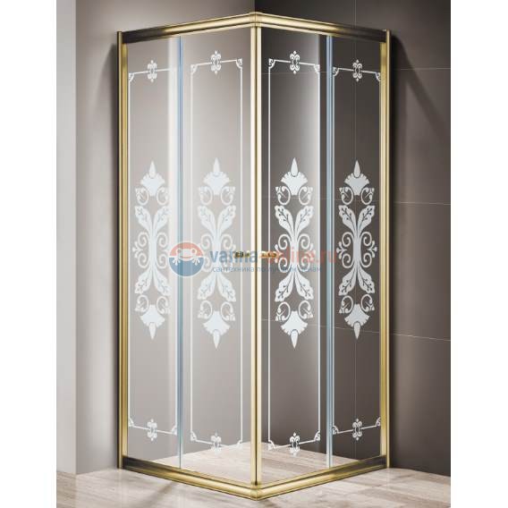 Душевой уголок Cezares GIUBILEO-A-2-100-SCORREVOLE-G, 100 х 100 х 195 см, стекло прозрачное узорчатое