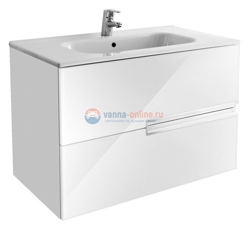 Тумба под раковину Roca Victoria Nord Ice Edition ZRU9302731, 80 см, цвет белый глянец