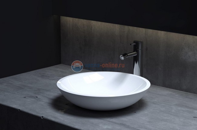 Раковина накладная Salini Callista 105, 37 x 37 x 85 см, из материала Solix, матовая белая 1101205SM