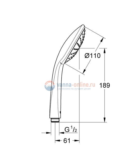 Ручной душ Grohe Euphoria 27265 000 Mono