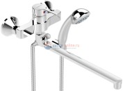 Смеситель Vidima Логик (Logik) BA281AA для ванны и душа с душевым гарнитуром, поворотный излив, хром