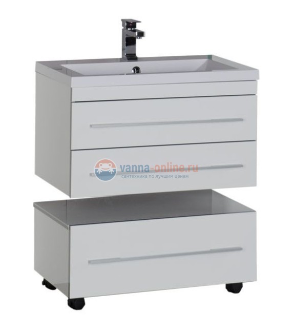 Тумба c раковиной Aquanet Верона 75 подвесная 00176669, цвет белый