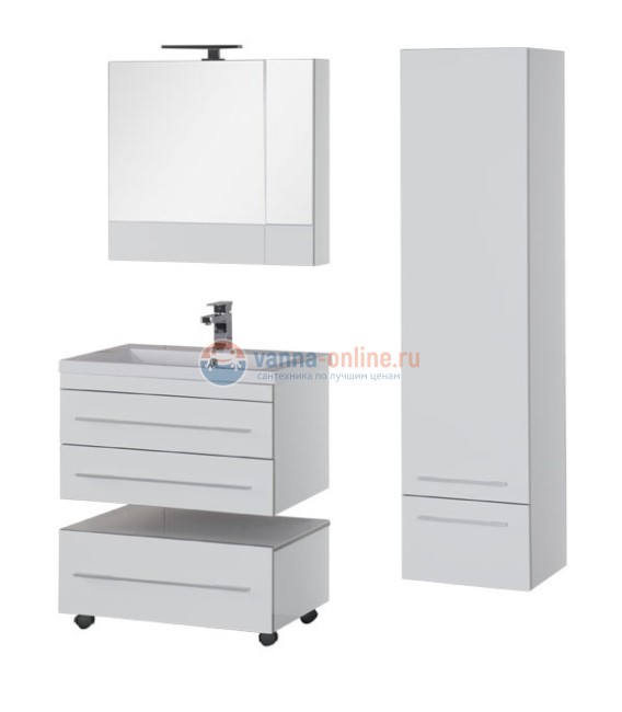 Тумба c раковиной Aquanet Верона 75 подвесная 00176669, цвет белый