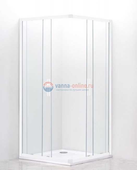 Душевой уголок Cezares Relax RELAX-AH-2-100/80-C-Bi, 100 х 80 см, стекло прозрачное, цвет профиля белый