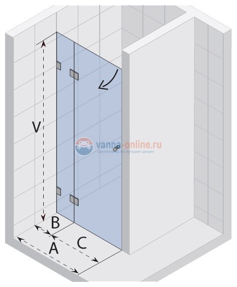 Душевая дверь в проем Riho Scandic S-104 GC07300 120*200 см