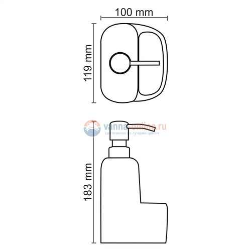 Дозатор WasserKraft 8499 с емкостью для губки, 430 ml