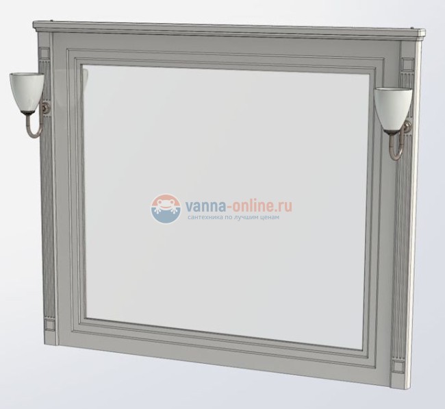 Зеркало Aquanet Паола 120 00181768, цвет белый патина-серебро