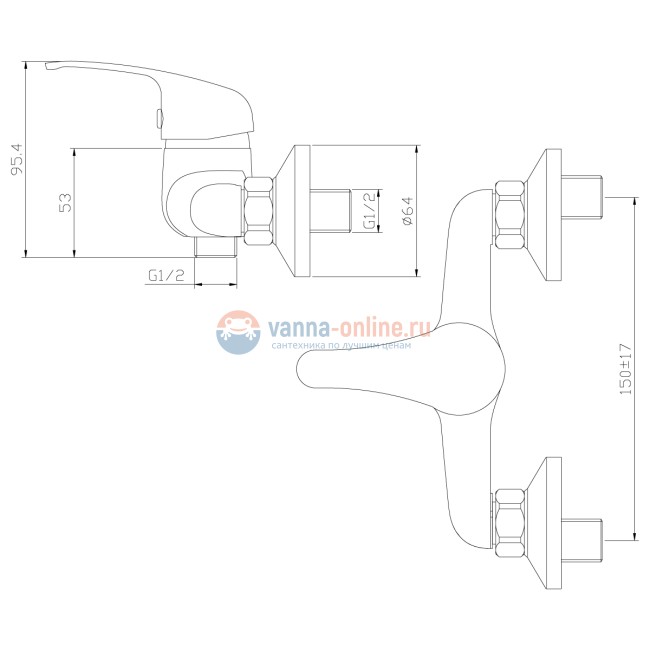Смеситель Rossinka Y35-41 для душа Смеситель Rossinka Y35-41 для душа