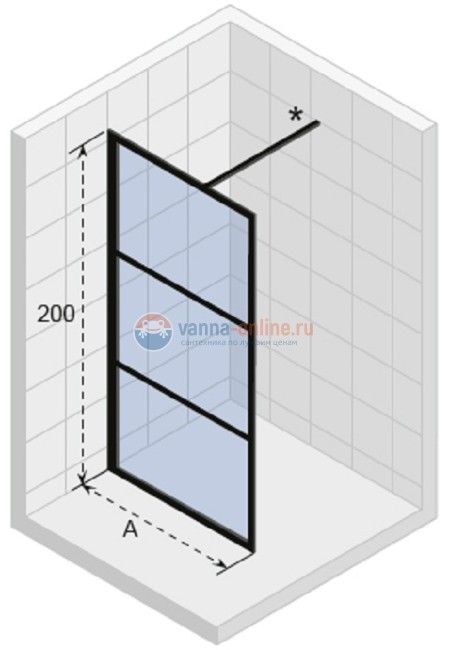 Неподвижная стенка Riho Grid GB400, GB4140000, 140 х 200 см
