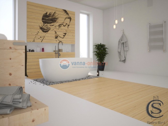 Ванна Salini Alda Nuova, 178 х 92 х 58 см, из материала Solix, матовая белая 101911SM Ванна Salini Alda Nuova, 178 х 92 х 58 см, из материала Solix, матовая белая 101911SM