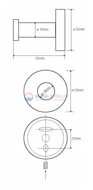 Крючок цилиндрический Bemeta Neo 104106065 5.5 x 5.5 x 5.5 см, хром матовый Крючок цилиндрический Bemeta Neo 104106065 5.5 x 5.5 x 5.5 см, хром матовый