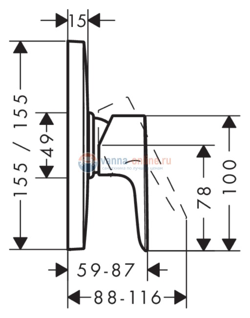 Смеситель Hansgrohe Talis E Highflow 71768000 для душа