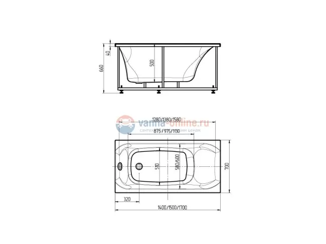 Акриловая ванна Aquatek Альфа 170 см (170х70 New) Акриловая ванна Aquatek Альфа 170 см (170х70 New)