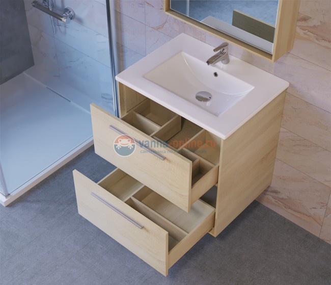 Тумба под раковину Raval Frame 60 Fra.01.60/P/DS, подвесная, дуб сонома