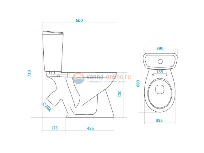 Напольный унитаз Santek Бриз 1.WH20.2.569 (wh202569) крышка стандарт