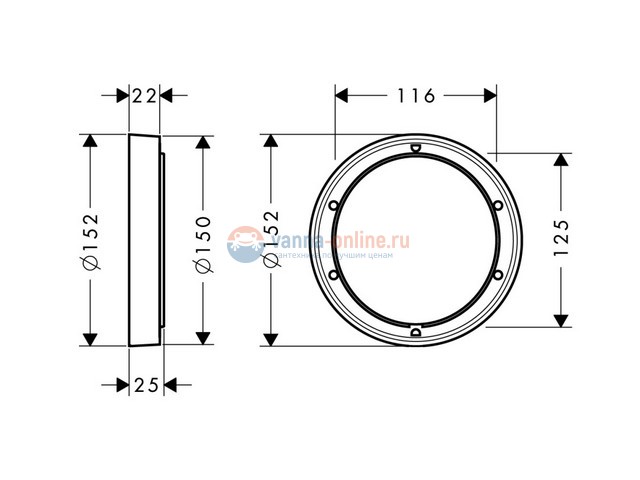 Удлинитель наружней части смесителя Hansgrohe ibox 13597000 Удлинитель наружней части смесителя Hansgrohe ibox 13597000