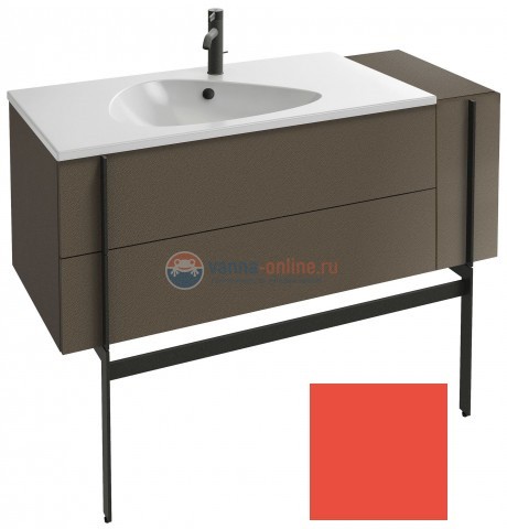 Тумба под раковину Jacob Delafon Nouvelle Vague 120 EB3034-G1J, 3 ящика, с выступом, цвет - алый глянцевый