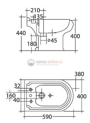 Биде Cezares King Palace CZR-618-T, напольное Биде Cezares King Palace CZR-618-T, напольное