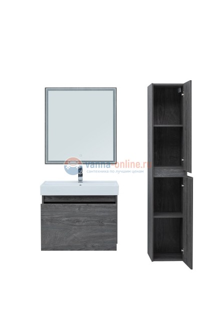 Тумба с раковиной Aquanet Nova Lite 60, 1 + 1 ящик в ящике, дуб рошелье