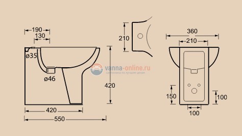 Биде BelBagno Bingo BB548B напольное Биде BelBagno Bingo BB548B напольное