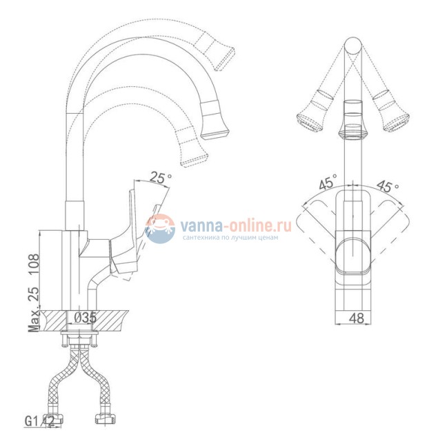 Смеситель D&K Berlin Freie DA1432901 для кухни