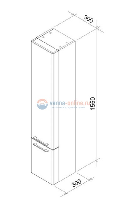 Шкаф-пенал Ravak Ring белый L