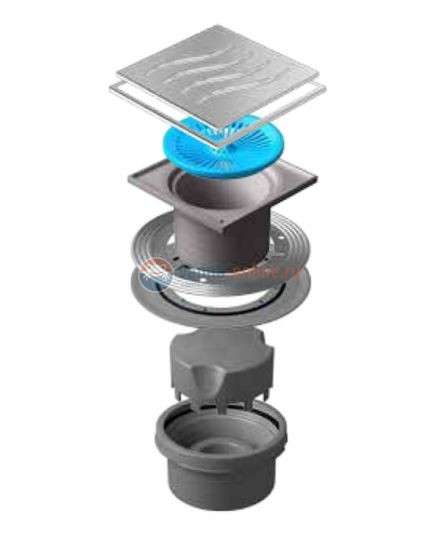 Трап водосток Pestan Confluo Standard Vertical Dry Mask 100*100 мм нержавеющая сталь с рамкой 13000069