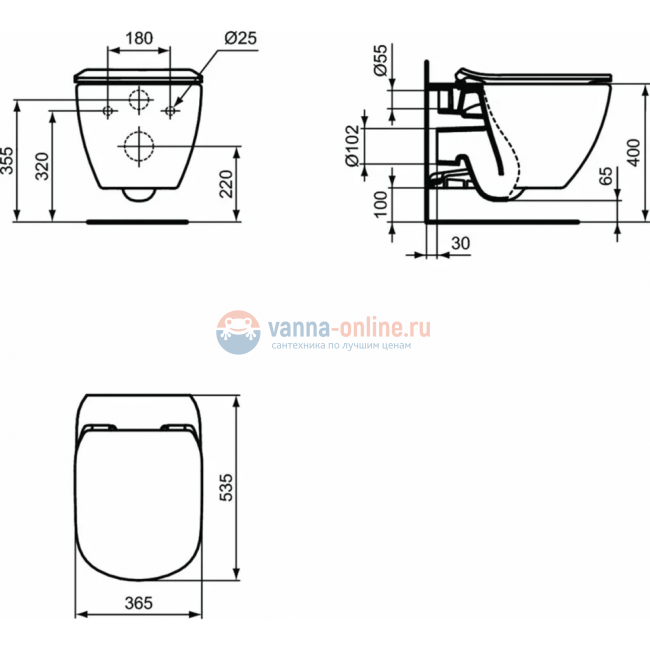 Пневматический промо-набор 4 в 1 Ideal Standard с унитазом T007901 TESI AquaBlade®, с сидением и крышкой T352701, с инсталляцией PROSYS 120 P и пневматической панелью смыва OLEAS™ P1