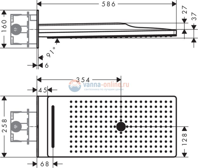 Верхний душ Hansgrohe Rainmaker Select 580 3jet EcoSmart, 24011400