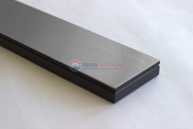 Душевой лоток Pestan Confluo Frameless Line 650 Black Glass, решетка - черное глянцевое стекло/хром матовый 13701204