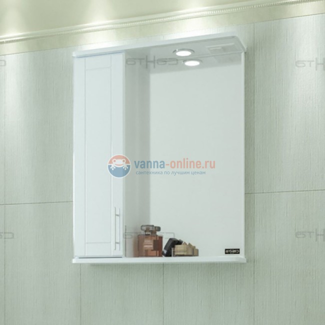 Зеркальный шкаф СаНта Дублин 60 левый/правый, 123001/123002 с подсветкой