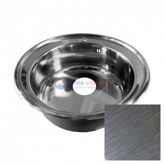 Мойка кухонная Iddis Basic BAS51S0i77, D510, круглая, нержавеющая сталь сатин