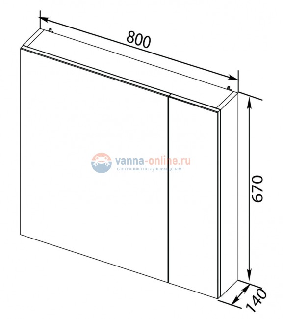 Зеркало-шкаф Aquanet Порто 80, 00195728