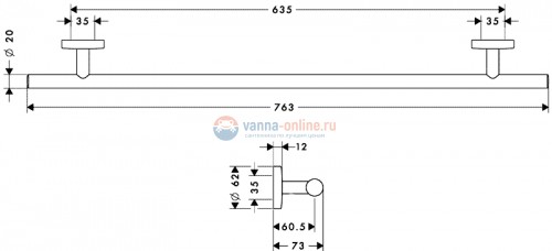 Полотенцедержатель Hansgrohe Logis 40516000 Полотенцедержатель Hansgrohe Logis 40516000